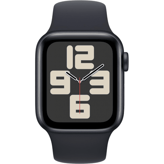 Dealtag | Apple Watch SE 2023 2. Generation (GPS, 40 mm) -  Midnight-Aluminiumgehäuse mit M/L Midnight-Sportarmband